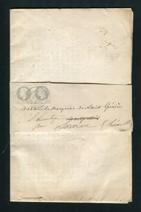 Frankrijk 1868 - Rare Imprimé & sa Bande Journal de Montpellier avec une paire de n° 27