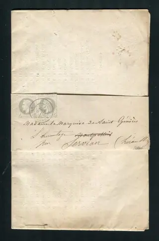 Frankrijk 1868 - Rare Imprimé & sa Bande Journal de Montpellier avec une paire de n° 27