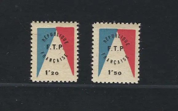 Frankrijk - Mint** Lot of stamps of the FTP Liberation of EVIAN, pairs 1 and 2