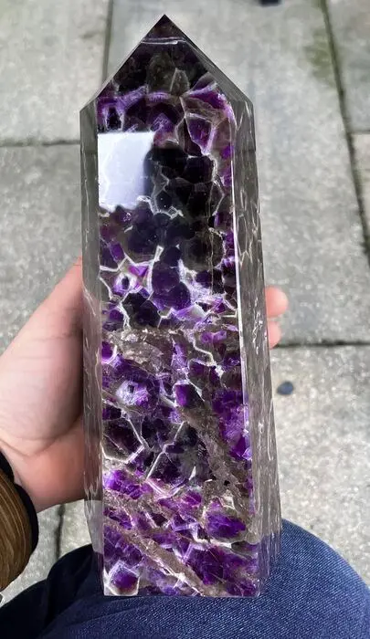 Amethist Large Polished AAA Chevron Amethyst Tower -