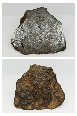 NIEUWE!!! MDEÏNÉ 001. MESOSIDERITE meteoriet. Eindstuk.