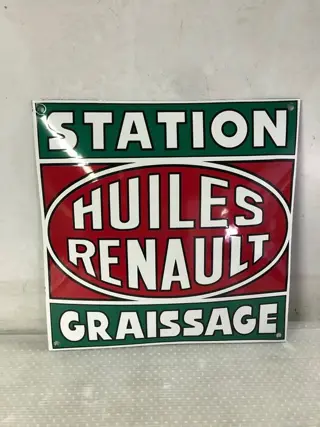 Embleem/mascotte/kenteken - Plaque émaillée huile Renault -