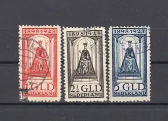 Nederland 1923 - Regeringsjubileum Koningin Wilhelmina - NVPH 129, 130, 131