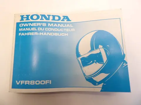 INSTRUCTIEBOEKJE Honda VFR 800 I 1998 - 2001