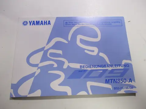 INSTRUCTIEBOEKJE Yamaha MT 09 2013 - 2017