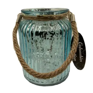 VAASJE JINGA /WINDLICHT PAREL TURQUOISE 14,5 CM Nieuw