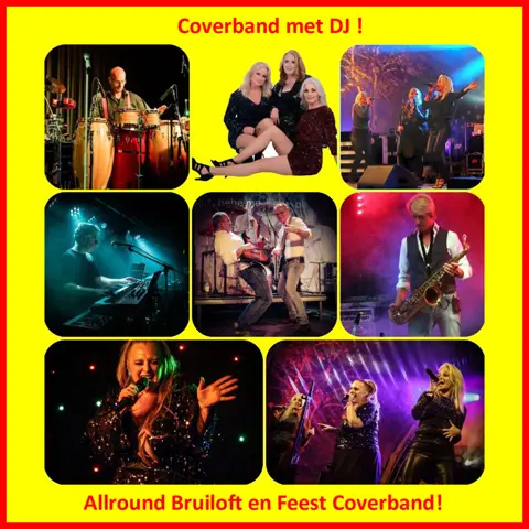 Coverband bruiloftsband feestband met dj en saxofoon.