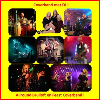Coverband bruiloftsband feestband met dj en saxofoon.