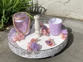 DIENBLAD, ETAGERE HOUT, SERVEERSCHAAL OF SHOWBLAD DIA 40 CM NIEUW Leuke grote houten schaal voor pr