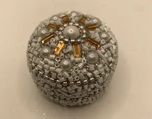 OPBERGDOOSJE KLEIN LUXE ZILVER WIT GOUD DECO LOOK rond 4,5