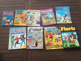 Stripverhalen 9 stuks (felix, jommeke, floris, pumby, robert