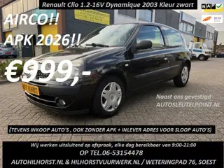 Renault Clio 1.2-16V Dynamique, Airco, el-ram, apk 2026!! Uitsluitend via telefonische afspraak!!