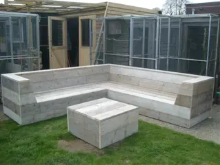 Louncheset Hoekbank van steigerhout