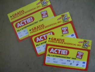 Donald duck reclame kaartje