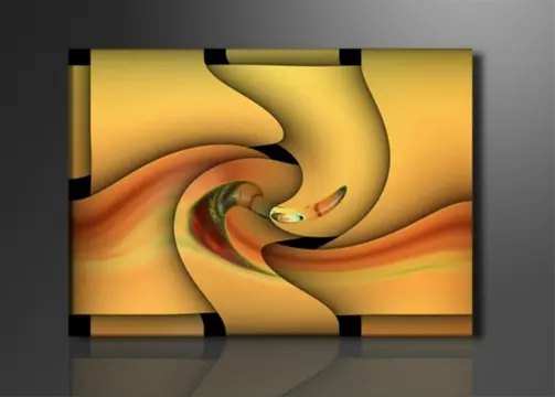 Nieuw canvas schilderij Gele Fantasie 120 x 80 cm