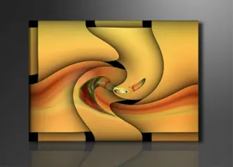 Nieuw canvas schilderij Gele Fantasie 120 x 80 cm