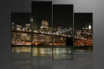 Nieuw canvas schilderij 4-luik New York Skyline 130 x 80 cm