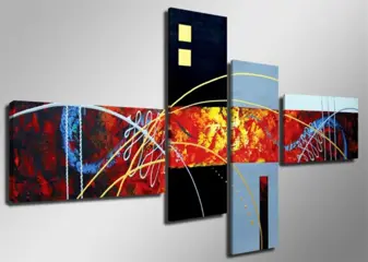 Nieuw canvas schilderij 4-luik Abstract Lava 160 x 70 cm