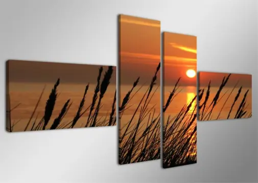 Nieuw canvas schilderij 4-luik Sunset 160 x 70 cm