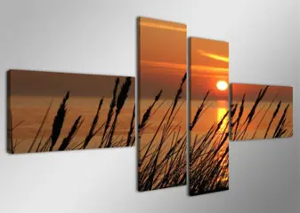 Nieuw canvas schilderij 4-luik Sunset 160 x 70 cm
