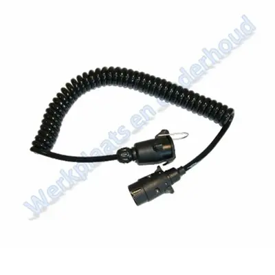 Spiraal verlengkabel (Rubber)7Pol. Stekker/Contrastekker