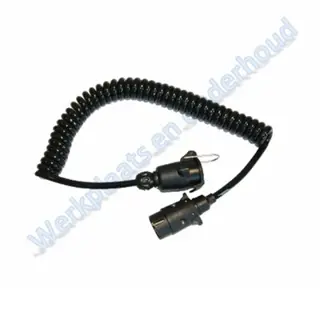 Spiraal verlengkabel (Rubber)7Pol. Stekker/Contrastekker