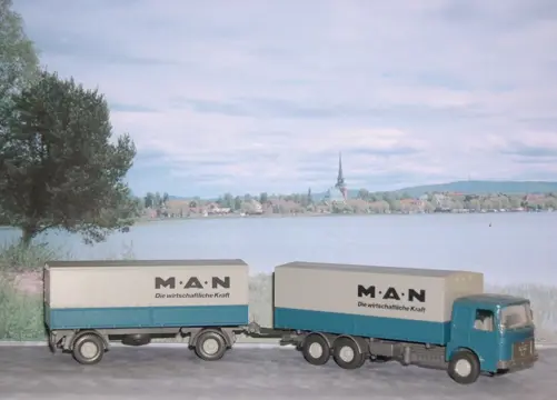 M.A.N.Motorwagen met aanhanger Wiking 1:87