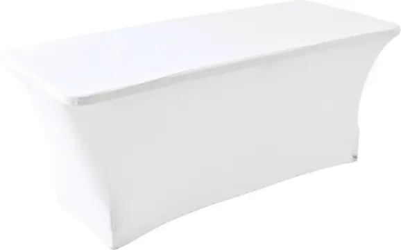 Tafelhoes stretch 180x76x74cm kleur wit - tafelrok