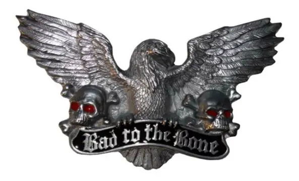 Gesp " Adelaar met doodshoofden " Bad to the bone