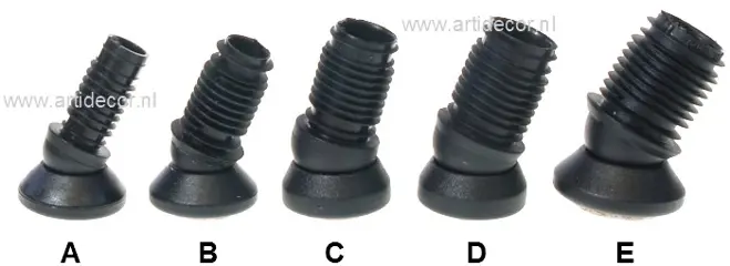 Holle buis glijder kogeldop met VILT-T