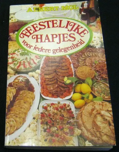 Kookboek van Albert Mol, feestelijke hapjes, NIEUW,1986