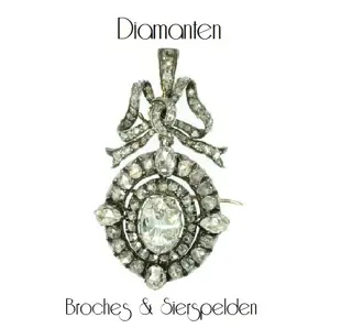 Antieke diamanten broches en sierspelden.