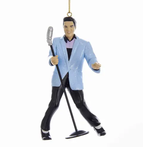 Elvis Presley Hound Dog Elvis En Mic Kerst Ornament