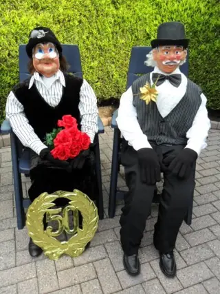 Gouden Bruidspaar / verjaardag / jubileum / Pop