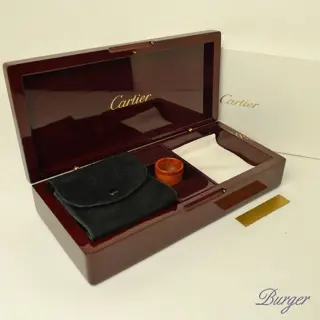Cartier Wooden Box, Loupe, pouch, and Cloth Connoisseur Kit
