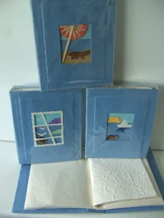 ALBUM MULBERRY PAPIER BLAUW 10 stuks NIEUW