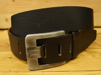 Leren jeans riem zwart " Vittozzi 182 " 4,5 cm breed