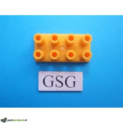 Steen met pennen 4x2 (N1) geel nr. 16478