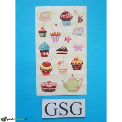 Stickervelletje cupcakes nr. 50256-01