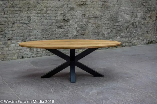 Ovale eiken tafel Krus 200x100cm bestel online