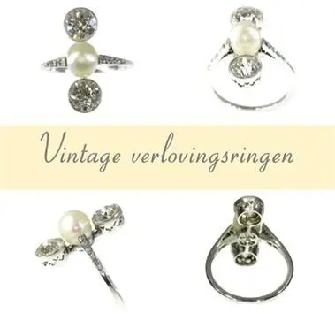 Groot aanbod vintage verlovingsringen en trouwringen