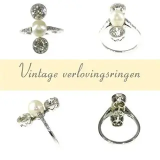 Groot aanbod vintage verlovingsringen en trouwringen