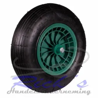 Kruiwagenwiel compleet met velg en as