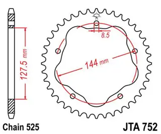 ACHTER TANDWIEL Ducati 848 2008 - 2010