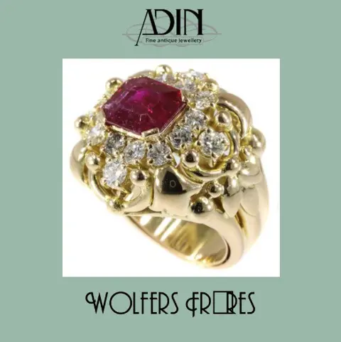 Designer verlovingsring uit de vintage periode.