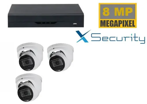 X-security NVR met 3 x 8MP starlight camera + audio