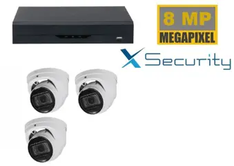 X-security NVR met 3 x 8MP starlight camera + audio