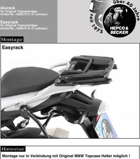 TOPKOFFERDRAGER BMW S 1000 XR 2015 - 2016
