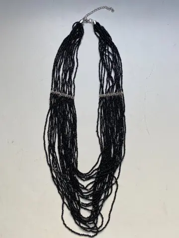 Zwarte kralen ketting(nieuw)