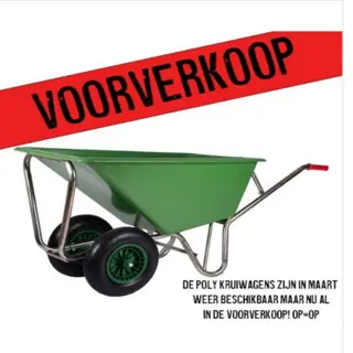 Kruiwagen poly 160ltr. 2-wielen voorverkoop